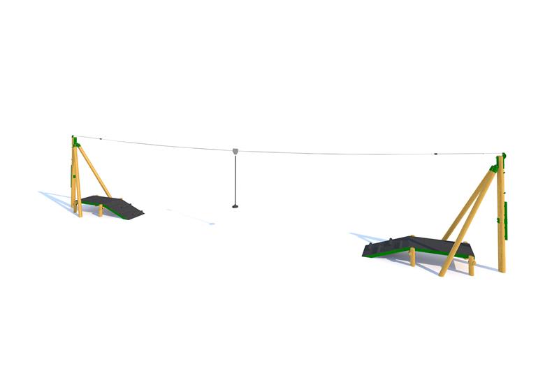 Technical render of a Zip Wire 2-Way (20M)